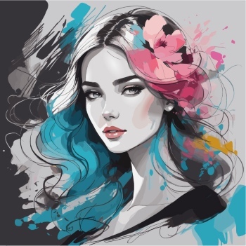 Artistic Woman Face Illustrations #7, 30xAI