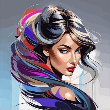 Artistic Woman Face Illustrations #7, 30xAI