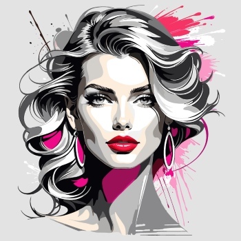 Artistic Woman Face Illustrations #7, 30xAI