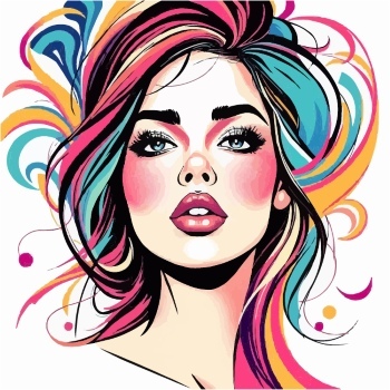 Artistic Woman Face Illustrations #7, 30xAI