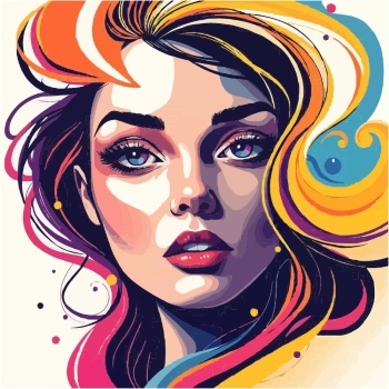 Artistic Woman Face Illustrations #7, 30xAI