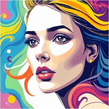 Artistic Woman Face Illustrations #7, 30xAI