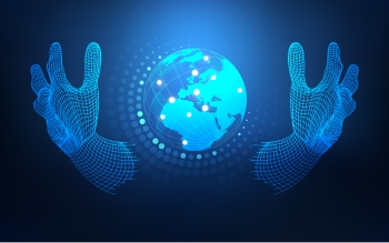 Futuristic Backgrounds - Polygonal Hands 36xAI