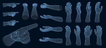 Futuristic Backgrounds - Polygonal Hands 36xAI