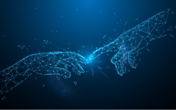 Futuristic Backgrounds - Polygonal Hands 36xAI