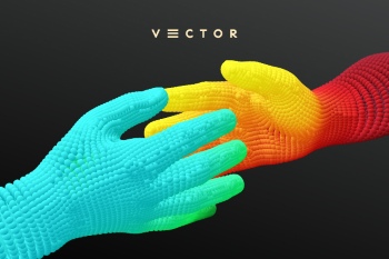 Futuristic Backgrounds - Polygonal Hands 36xAI