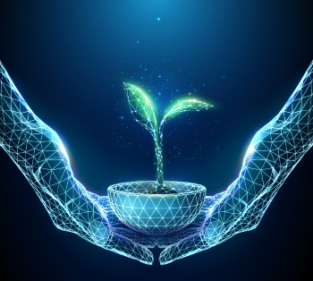 Futuristic Backgrounds - Polygonal Hands 36xAI