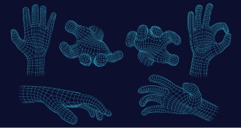 Futuristic Backgrounds - Polygonal Hands 36xAI