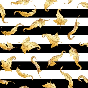 Baroque Style Patterns with Skulls in Gold White & Black 29xAI