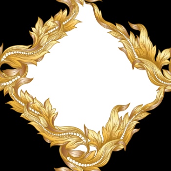 Baroque Style Patterns with Skulls in Gold White & Black 29xAI