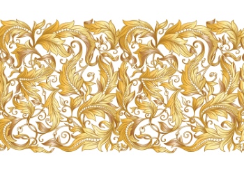 Baroque Style Patterns with Skulls in Gold White & Black 29xAI
