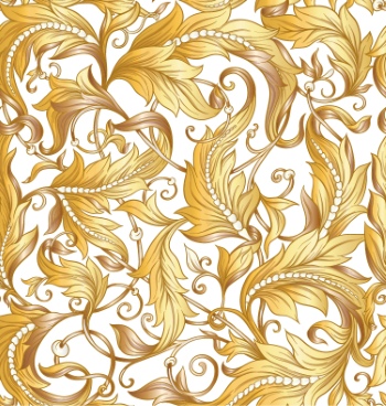 Baroque Style Patterns with Skulls in Gold White & Black 29xAI