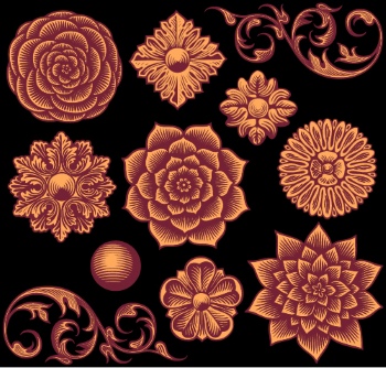 Baroque Victorian Frames, Borders & Patterns #1, 29xAI