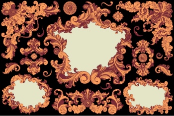 Baroque Victorian Frames, Borders & Patterns #1, 29xAI