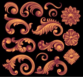 Baroque Victorian Frames, Borders & Patterns #1, 29xAI