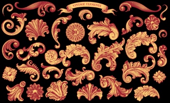 Baroque Victorian Frames, Borders & Patterns #1, 29xAI