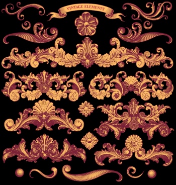Baroque Victorian Frames, Borders & Patterns #1, 29xAI