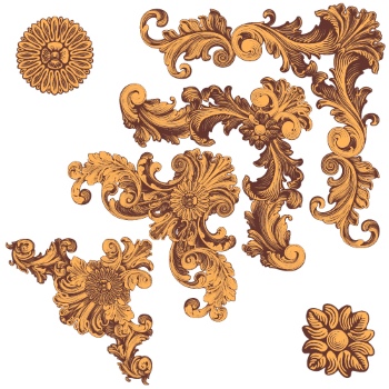 Baroque Victorian Frames, Borders & Patterns #1, 29xAI