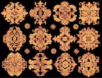 Baroque Victorian Frames, Borders & Patterns #1, 29xAI