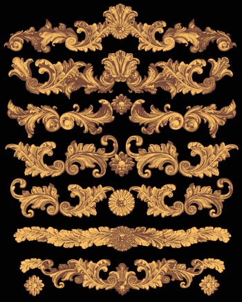 Baroque Victorian Frames, Borders & Patterns #1, 29xAI