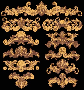 Baroque Victorian Frames, Borders & Patterns #1, 29xAI