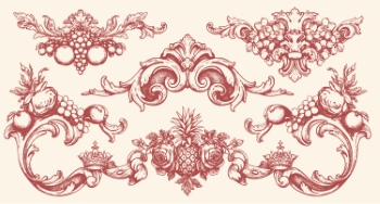 Baroque Victorian Frames, Borders & Patterns #2, 25xAI