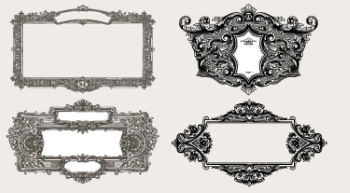 Baroque Victorian Frames, Borders & Patterns #2, 25xAI