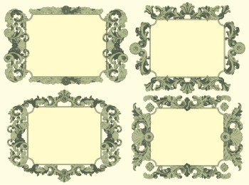 Baroque Victorian Frames, Borders & Patterns #2, 25xAI