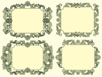 Baroque Victorian Frames, Borders & Patterns #2, 25xAI