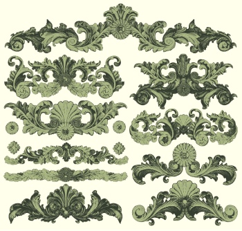 Baroque Victorian Frames, Borders & Patterns #2, 25xAI