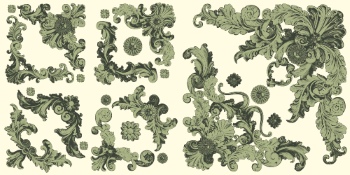 Baroque Victorian Frames, Borders & Patterns #2, 25xAI