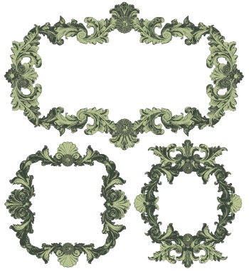 Baroque Victorian Frames, Borders & Patterns #2, 25xAI
