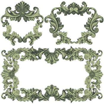 Baroque Victorian Frames, Borders & Patterns #2, 25xAI