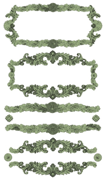 Baroque Victorian Frames, Borders & Patterns #2, 25xAI