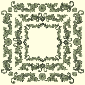 Baroque Victorian Frames, Borders & Patterns #2, 25xAI