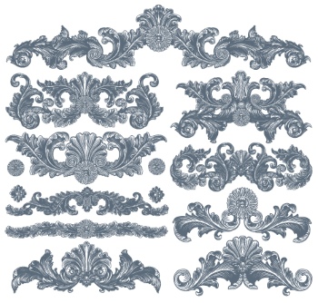 Baroque Victorian Frames, Borders & Patterns #2, 25xAI