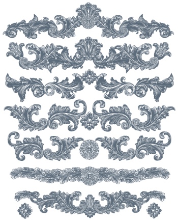 Baroque Victorian Frames, Borders & Patterns #2, 25xAI