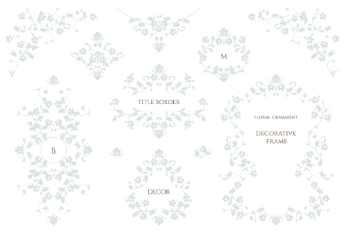 Floral Decorative Invitation Frames & Borders #1, 25xAI