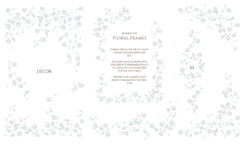 Floral Decorative Invitation Frames & Borders #1, 25xAI