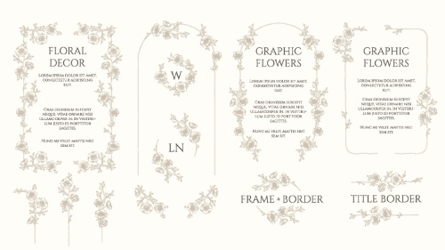 Floral Decorative Invitation Frames & Borders #2, 25xAI