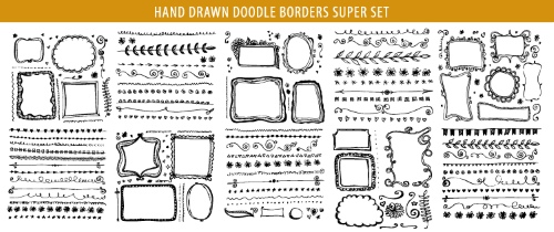 Floral Decorative Invitation Frames & Borders #2, 25xAI
