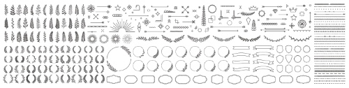 Floral Decorative Invitation Frames & Borders #2, 25xAI