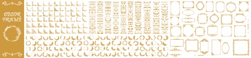 Floral Decorative Invitation Frames & Borders #2, 25xAI