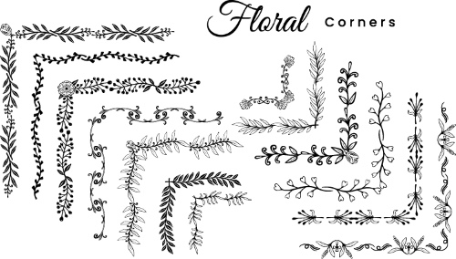Floral Decorative Invitation Frames & Borders #2, 25xAI