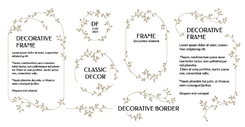 Floral Decorative Invitation Frames & Borders #2, 25xAI