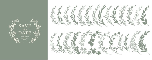 Floral Decorative Invitation Frames & Borders #2, 25xAI