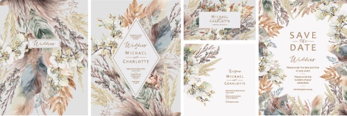 Floral Spring Frame Invite & Posters 26xAI Floral Spring Frame Invite & Posters 26xAI