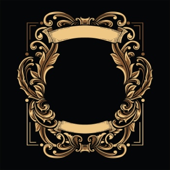 Vintage Baroque Victorian Frames with Ribbons 28xAI