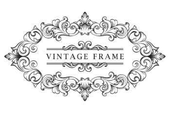 Vintage Baroque Victorian Frames with Ribbons 28xAI