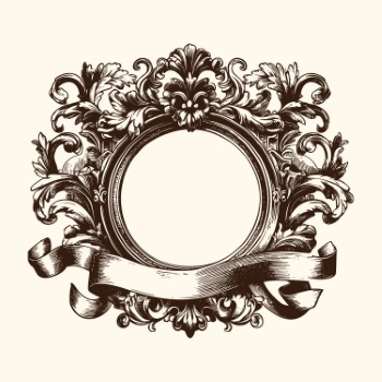 Vintage Baroque Victorian Frames with Ribbons 28xAI